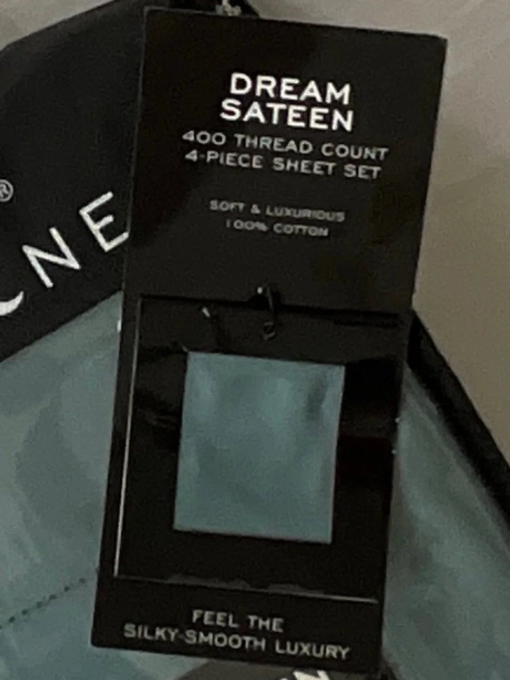 NWT WAMSUTTA Dream Zone 400TC Cotton Sateen Queen Sheet Set Teal Aqua